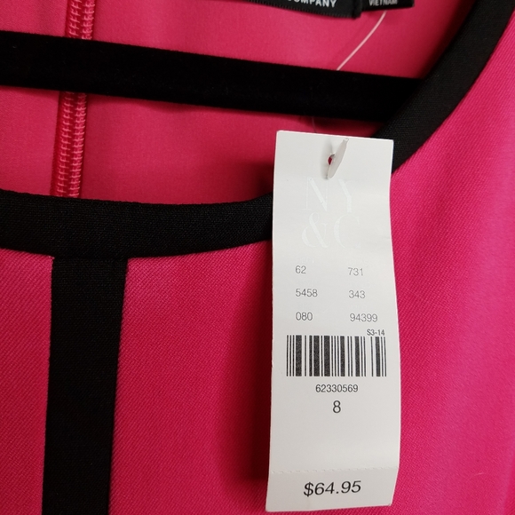 NWT NY&Co Hot Pink Bodycon Mini Dress size 8 - Picture 6 of 7